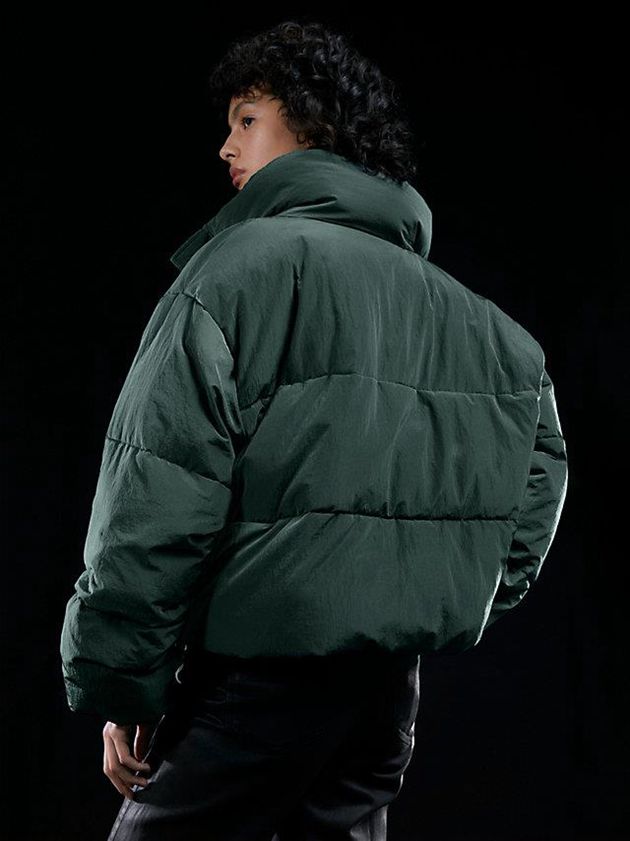 Green Calvin Klein Unisex Cropped Puffer Men Jacket | REIC-75840