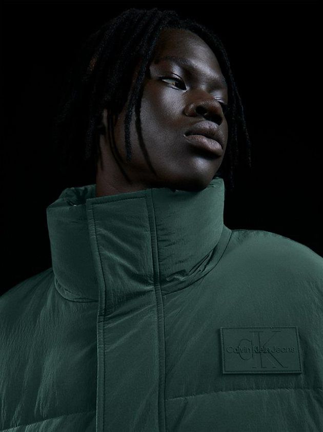 Green Calvin Klein Unisex Cropped Puffer Men Jacket | REIC-75840