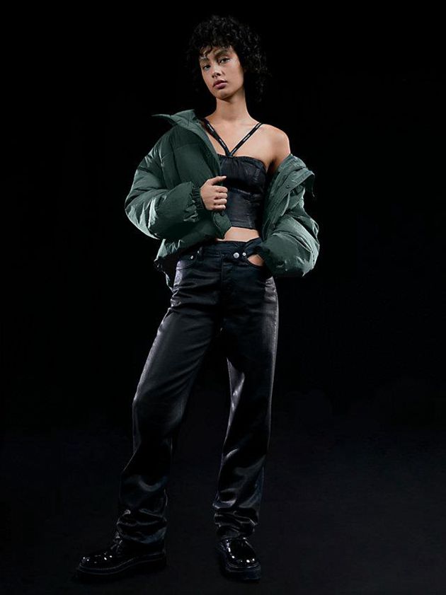 Green Calvin Klein Unisex Cropped Puffer Women Jacket | JVUL-45238