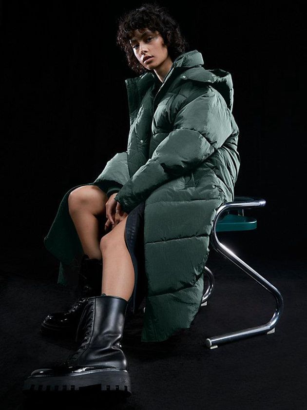 Green Calvin Klein Unisex Padded Puffer Women Coat | IOGJ-49123