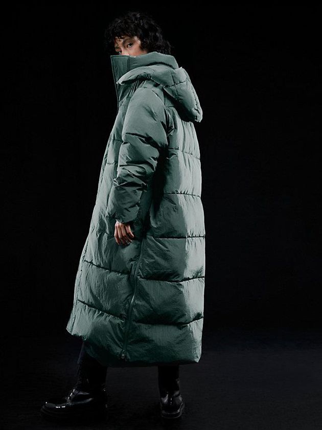 Green Calvin Klein Unisex Padded Puffer Women Coat | IOGJ-49123