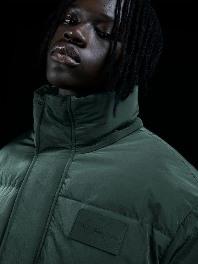 Green Calvin Klein Unisex Padded Puffer Women Coat | IOGJ-49123