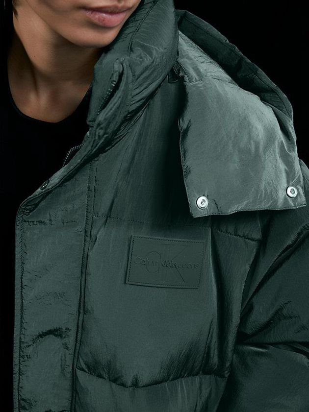 Green Calvin Klein Unisex Padded Puffer Women Coat | IOGJ-49123