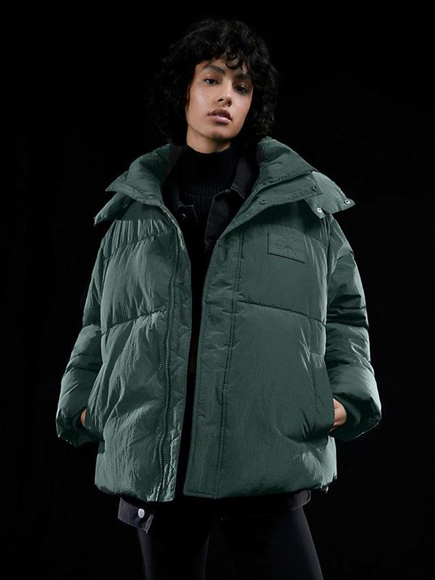 Green Calvin Klein Unisex Padded Puffer Men Jacket | VREX-52176