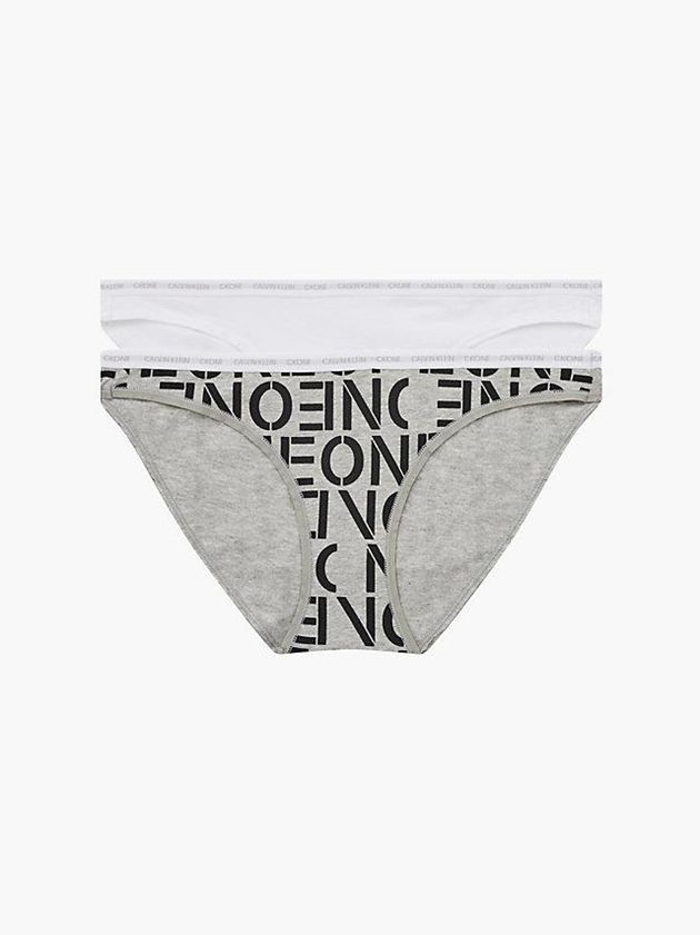 Grey Calvin Klein 2 Pack Bikini - CK One Women Briefs | FGVL-37265
