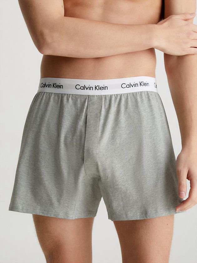 Grey Calvin Klein 2 Pack Boxers - Cotton Stretch Men Briefs | POZN-31208