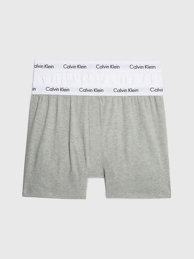 Grey Calvin Klein 2 Pack Boxers - Cotton Stretch Men Briefs | POZN-31208