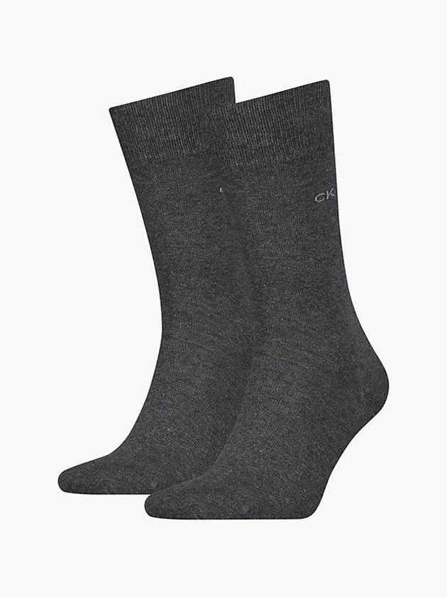 Grey Calvin Klein 2 Pack Classic Crew Men Socks | QTCM-42389