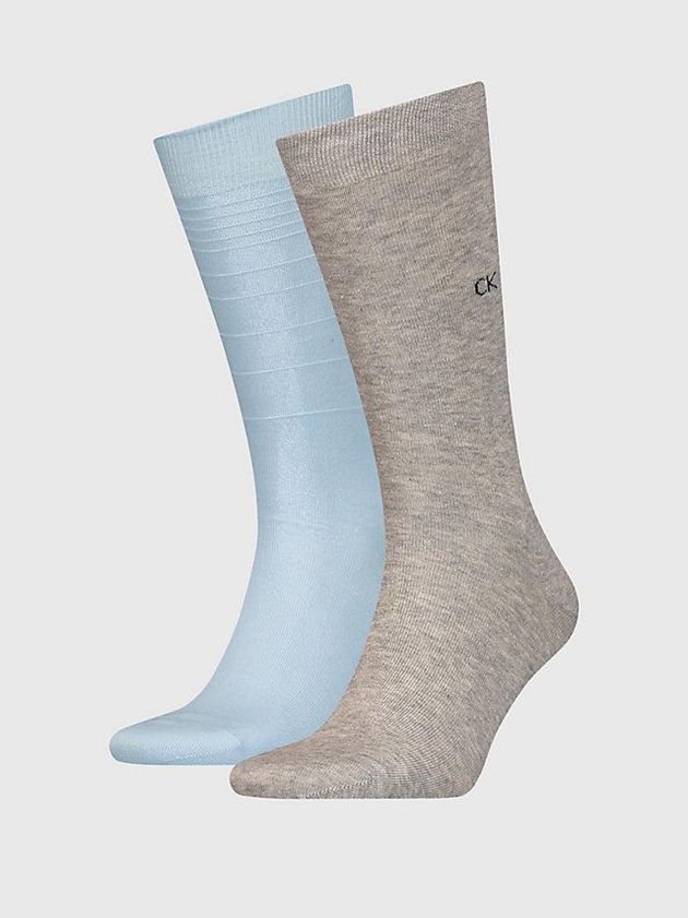 Grey Calvin Klein 2 Pack Organic Cotton Crew Men Socks | ZLIP-27149