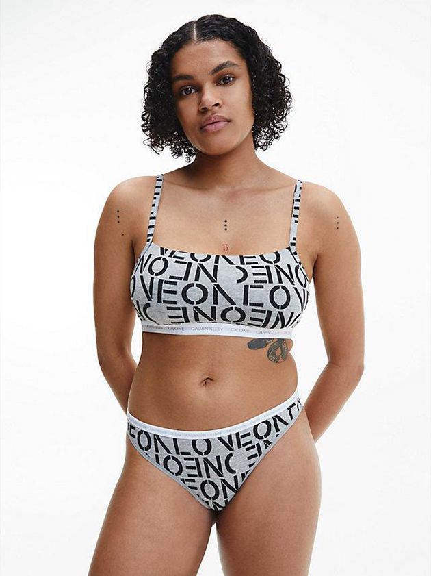 Grey Calvin Klein 2 Pack - CK One Women Thong | ARIU-16048