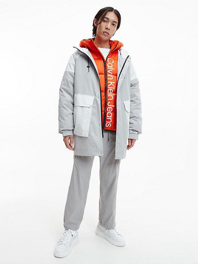 Grey Calvin Klein 3-In-1 Parka Men Coat | SZIK-54071