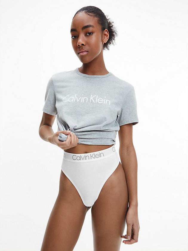 Grey Calvin Klein 3 Pack High Waisted - Body Women Thong | VQTB-21305