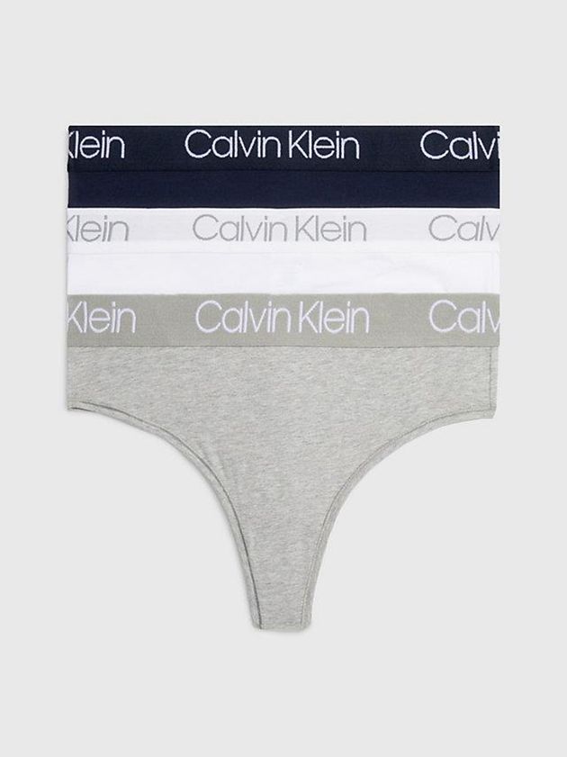 Grey Calvin Klein 3 Pack High Waisted - Body Women Thong | VQTB-21305