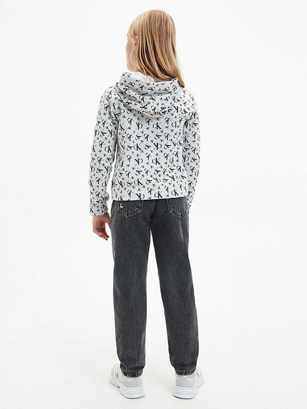 Grey Calvin Klein Allover Logo Girls's Hoodie | LJZQ-74283