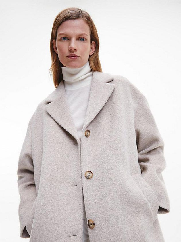 Grey Calvin Klein Alpaca Women Coat | VKYN-87230