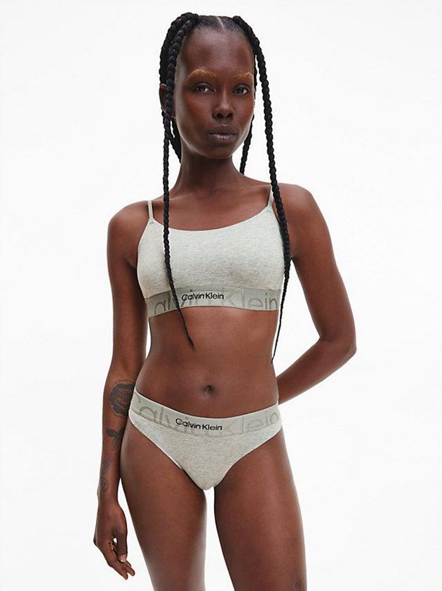 Grey Calvin Klein Bikini - Embossed Icon Women Briefs | RDPI-92468