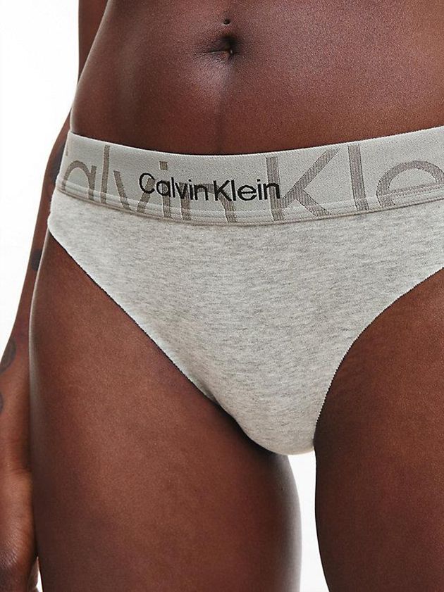 Grey Calvin Klein Bikini - Embossed Icon Women Briefs | RDPI-92468
