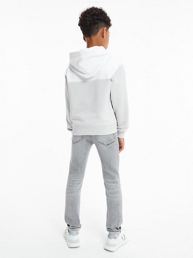 Grey Calvin Klein Colourblock Logo Boys's Hoodie | DVNS-35149