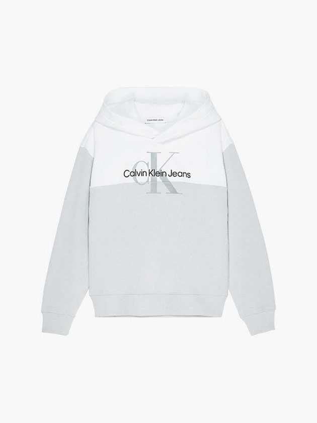 Grey Calvin Klein Colourblock Logo Boys's Hoodie | DVNS-35149