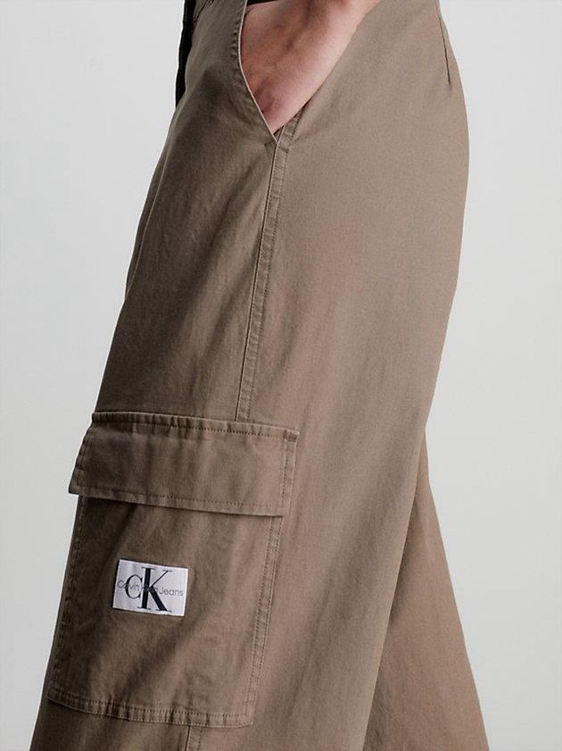 Grey Calvin Klein Cotton Canvas Cargo Women Pants | WFHP-67240