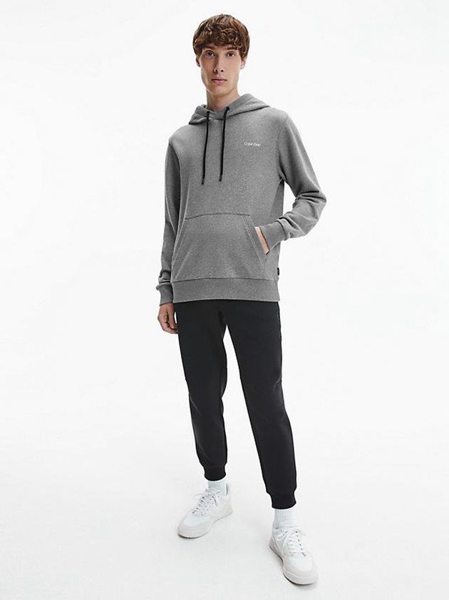 Grey Calvin Klein Cotton Men Hoodie | RPYJ-84127