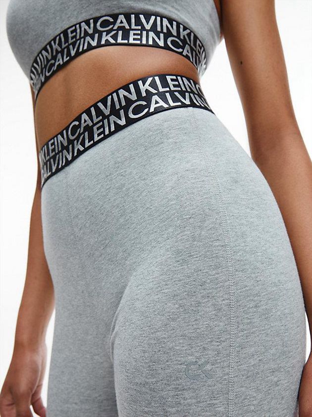 Grey Calvin Klein Cotton Stretch Gym Women Leggings | LMHT-63097
