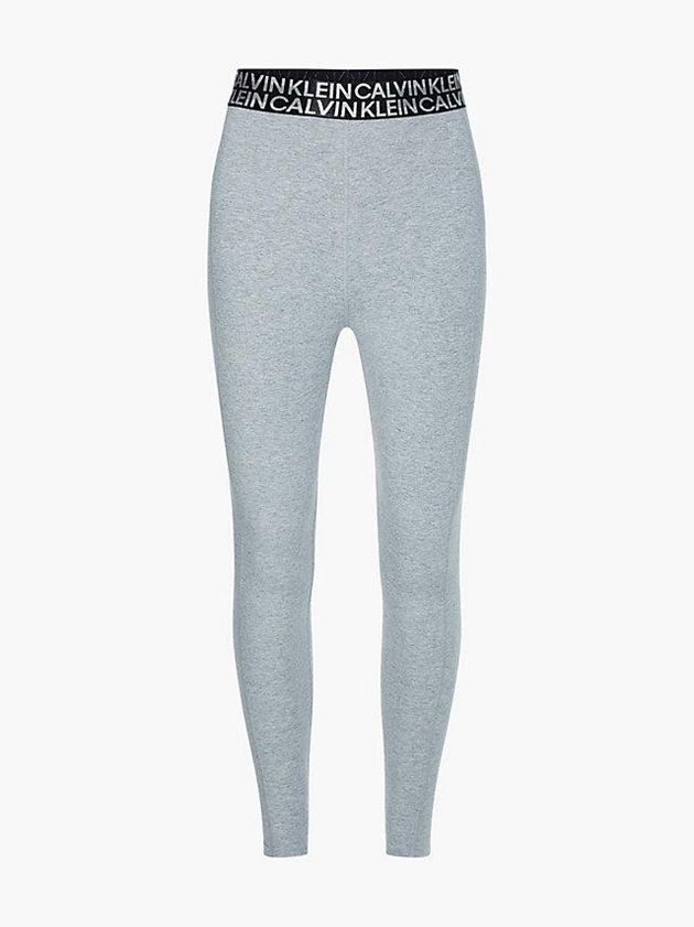 Grey Calvin Klein Cotton Stretch Gym Women Leggings | LMHT-63097