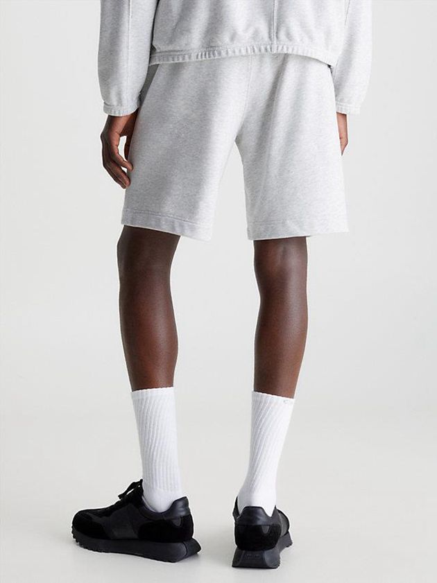 Grey Calvin Klein Cotton Terry Gym Men Shorts | GRTO-24391