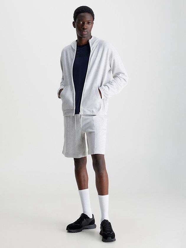 Grey Calvin Klein Cotton Terry Gym Men Shorts | GRTO-24391