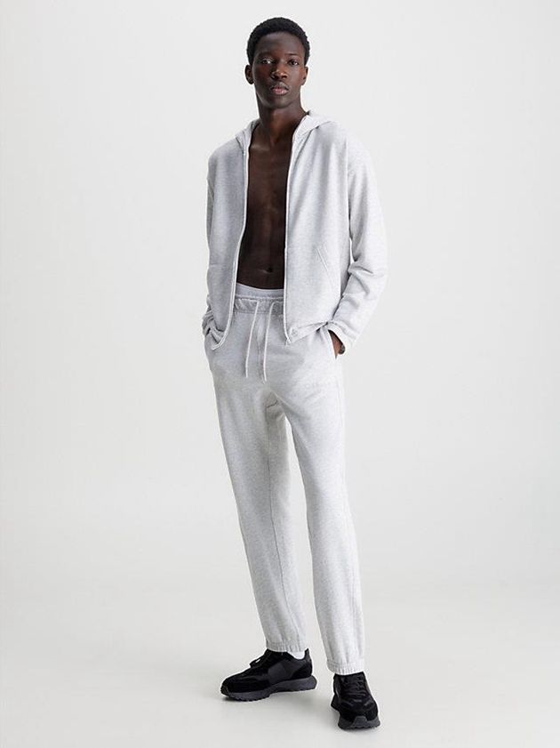 Grey Calvin Klein Cotton Terry Men Joggers | TAFY-97538