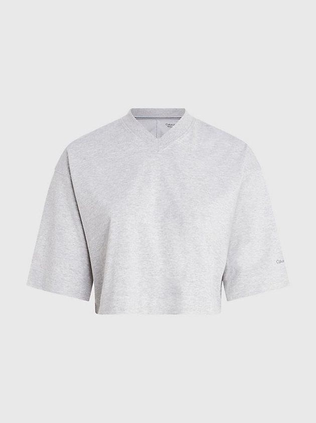 Grey Calvin Klein Cropped Gym Women T-Shirt | VKQJ-23914