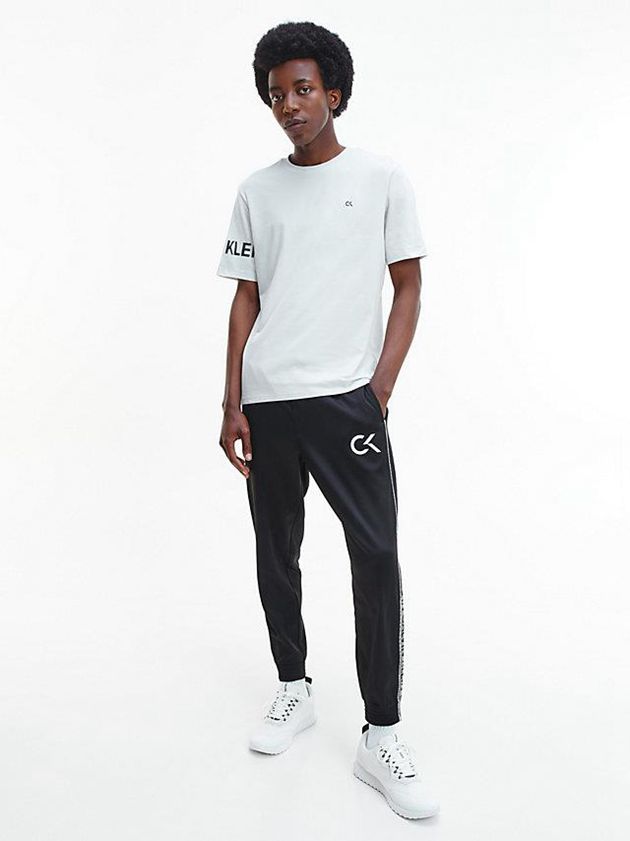 Grey Calvin Klein Gym Men T-Shirt | EPFO-26915
