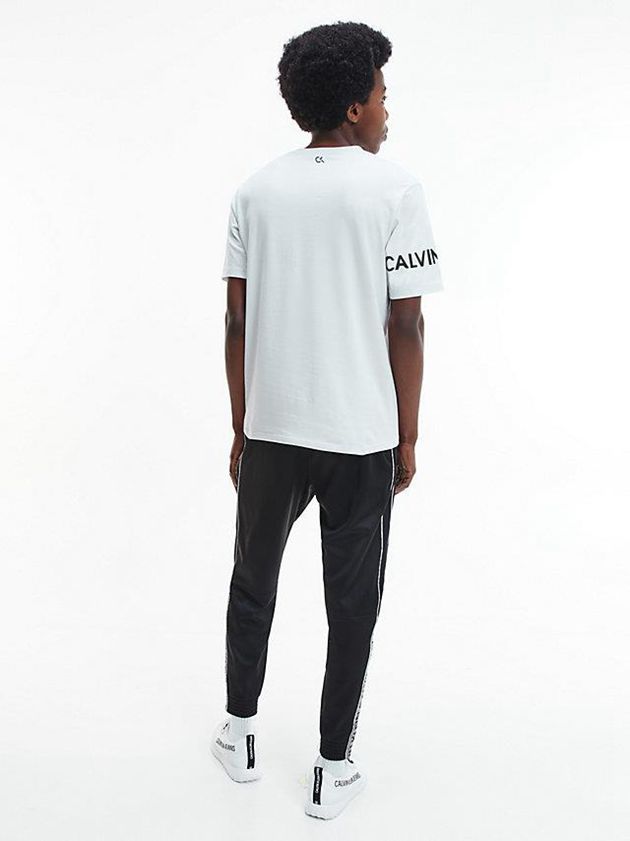 Grey Calvin Klein Gym Men T-Shirt | EPFO-26915