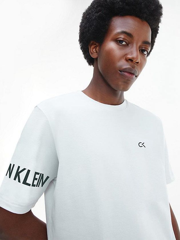 Grey Calvin Klein Gym Men T-Shirt | EPFO-26915