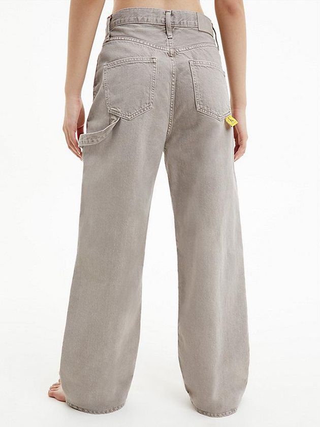 Grey Calvin Klein High Rise Relaxed Utility Women Jeans | EGZV-72185