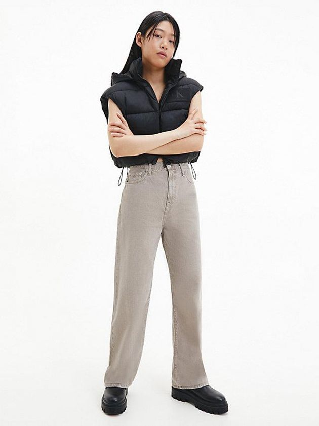 Grey Calvin Klein High Rise Relaxed Utility Women Jeans | EGZV-72185