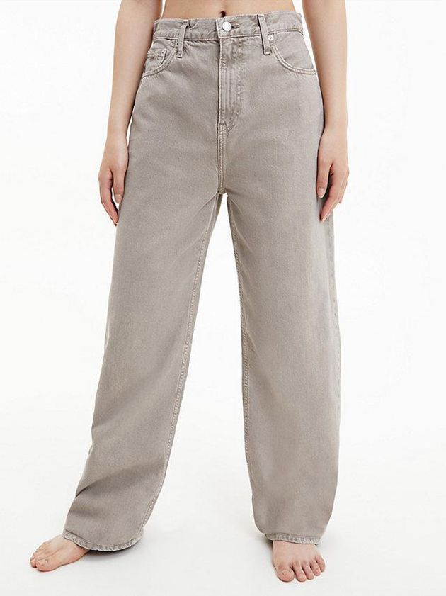 Grey Calvin Klein High Rise Relaxed Utility Women Jeans | EGZV-72185