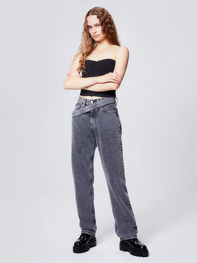 Grey Calvin Klein High Rise Straight Women Jeans | YKPG-52496