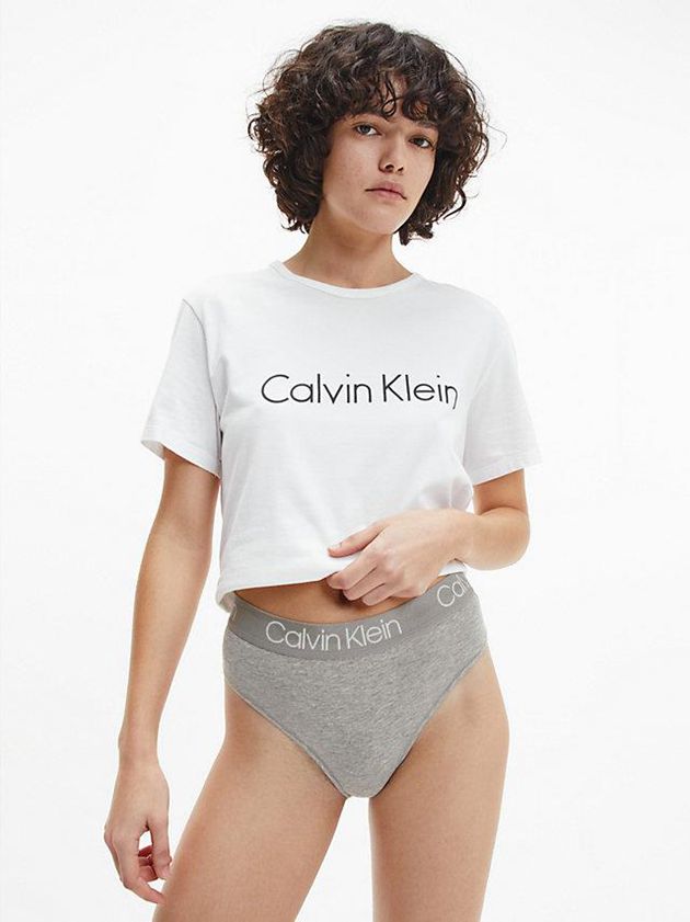 Grey Calvin Klein High Waisted - Body Women Thong | GTNR-37156