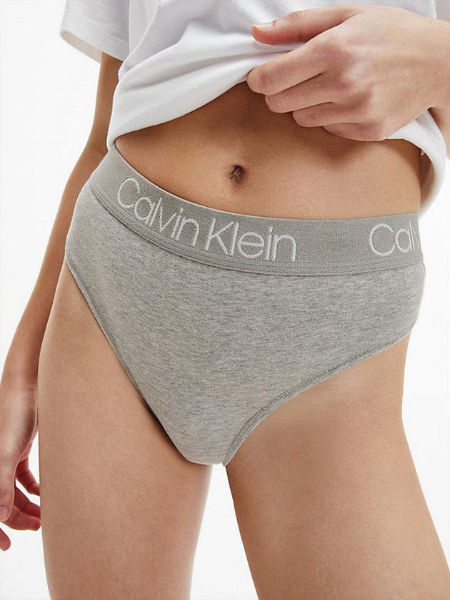 Grey Calvin Klein High Waisted - Body Women Thong | GTNR-37156