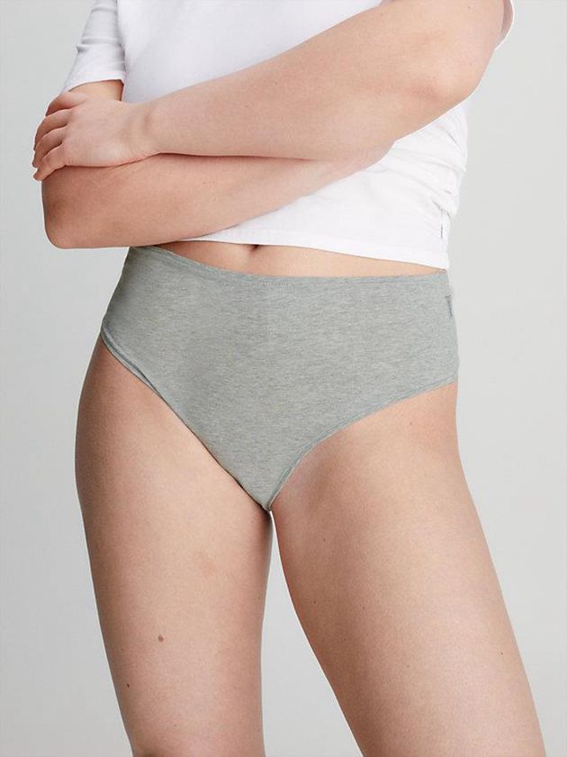 Grey Calvin Klein High Waisted - Flex Fit Women Thong | JEGO-15206