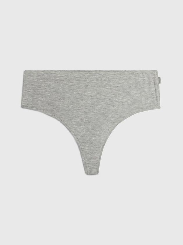 Grey Calvin Klein High Waisted - Flex Fit Women Thong | JEGO-15206