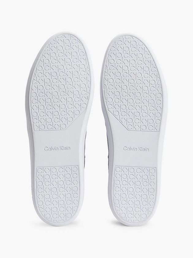 Grey Calvin Klein Leather And Recycled Nylon Men Sneakers | SJCK-71623
