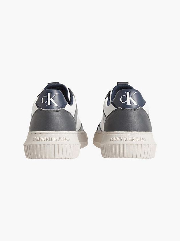 Grey Calvin Klein Leather Men Sneakers | PEAR-40132