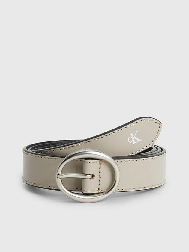 Grey Calvin Klein Leather Women Belt | CEGT-15648