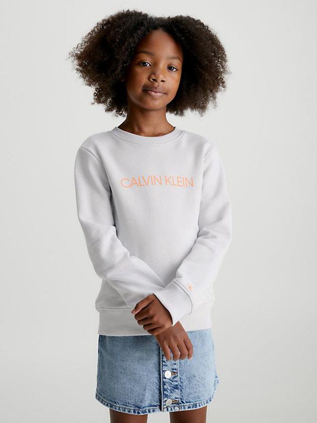 Grey Calvin Klein Logo Boys's Sweatshirt | XCFI-41729