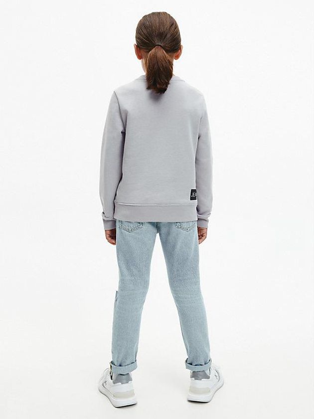 Grey Calvin Klein Logo Boys's Sweatshirt | KEUP-57461