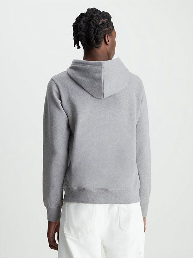 Grey Calvin Klein Logo Men Hoodie | ITRP-52903