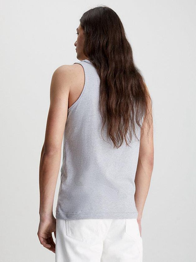 Grey Calvin Klein Logo Tank Men Top | NHKE-24730