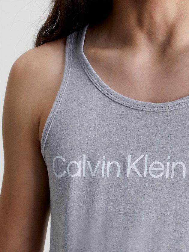 Grey Calvin Klein Logo Tank Men Top | NHKE-24730